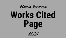 Format a Works Cited Page - MLA