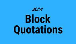 MLA Block Quotations